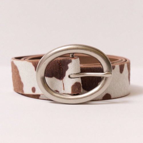 Ceinture à boucle argentée avec imprimé vache de style occidental - SHEIN - Modalova