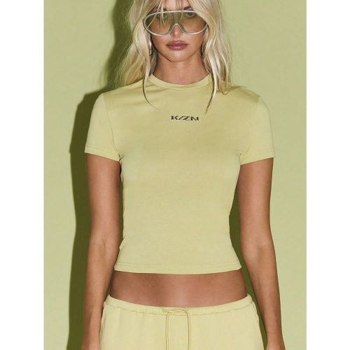 Tee-shirt court ajusté à manches courtes, Top essentiel de base, mode Y2K, style décontracté rétro des années 90, streetwear quotidien, été, p - SHEIN - Modalova