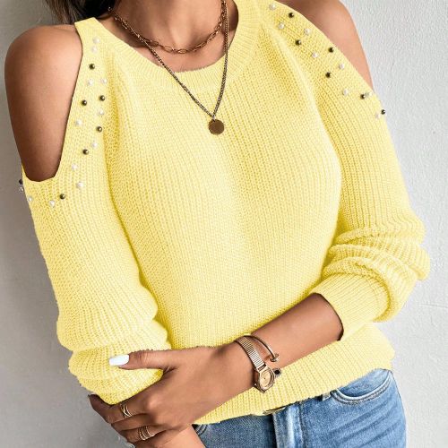 Pull ample à épaules dénudées avec perless - SHEIN - Modalova