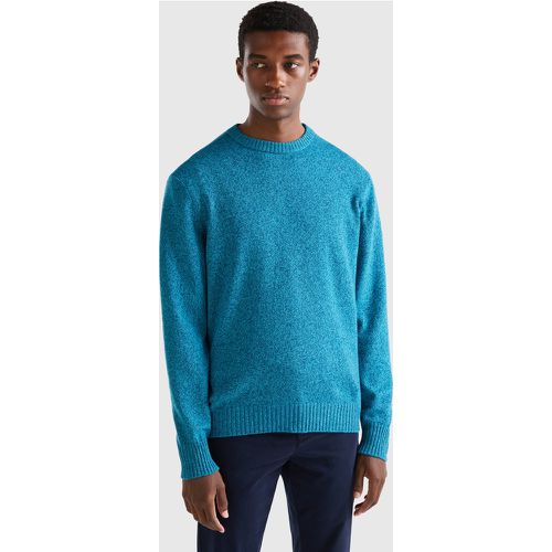 Benetton, Pull Col Rond En Mélange De Laine Et Cachemire, taille XXL, Bleu - United Colors of Benetton - Modalova