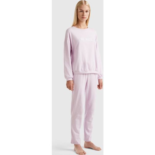 Benetton, Pyjama Long En Jersey Chaud, taille XS, Rose Pâle - United Colors of Benetton - Modalova