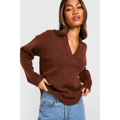 Pull-Over À Col En Maille Douce - S - boohoo - Modalova