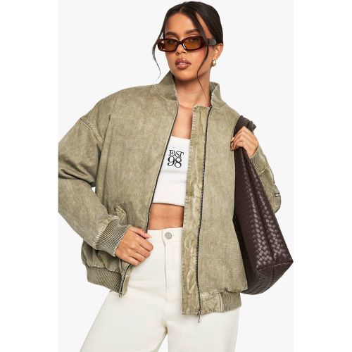Veste Bomber Oversize Look Lavé - 36 - boohoo - Modalova