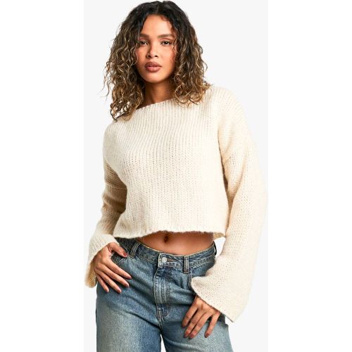 Ladder Stitch Back Detail Boxy Crop Jumper - S - boohoo - Modalova