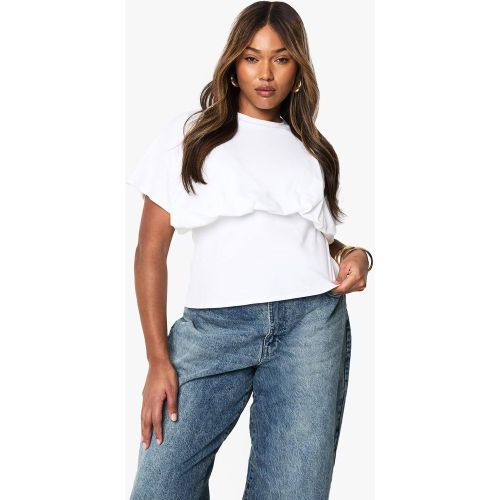 Plus" Blouson Fitted Cotton Top - 56 - boohoo - Modalova