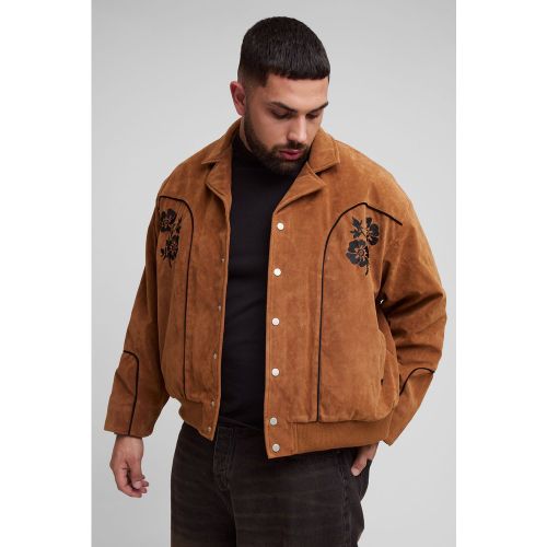 Grande taille - Veste western à broderie en synthétique - 2XL - Boohooman - Modalova