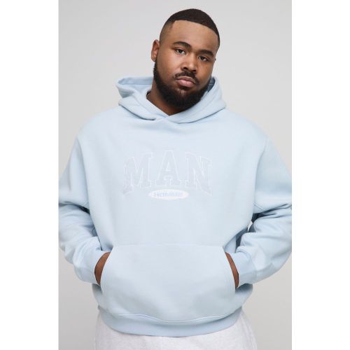 Grande taille - Sweat à capuche oversize à écusson - MAN - 2XL - Boohooman - Modalova