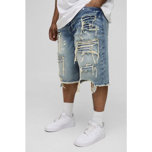 Grande taille - Jogging délavé à taches de peinture - 38 - Boohooman - Modalova