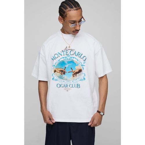T-shirt oversize à col montant et imprimé Monte-Carlo - S - Boohooman - Modalova