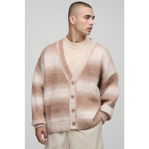 Oversized Boxy Fit Ombre Stripe Knitted Cardigan - S - Boohooman - Modalova