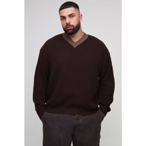 Grande taille - Pull oversize à col V - 2XL - Boohooman - Modalova