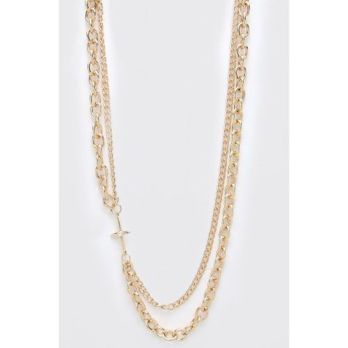 Collier doré à chaînes multiples - ONE SIZE - Boohooman - Modalova