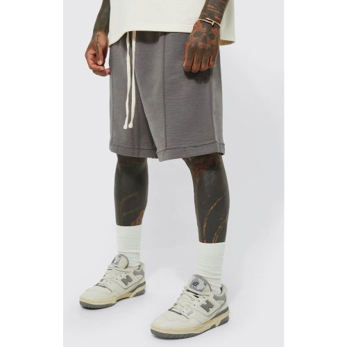 Short oversize à ourlet côtelé - gris - M - Toujours besoin de shorts en jersey !Idéal aussi bien pour nos sessions sport que pour chiller sur le - BMM39533-115-56 - Modalova