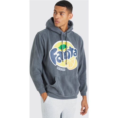 Sweat à capuche oversize délavé à imprimé Fanta homme - M - Boohooman - Modalova
