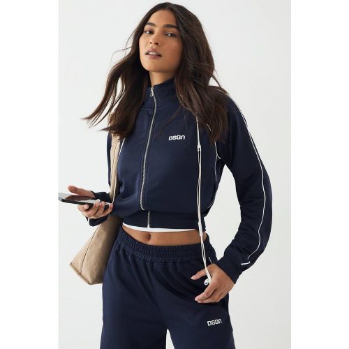 Veste de Survêtement Zippée en Tricot avec Détail de Passepoil | Taille 46 - DSGN Studio - Modalova
