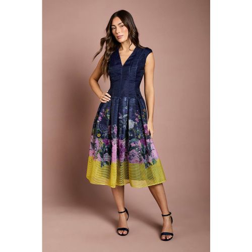 Robe Midi À Taille Basse En Organza Dévoré | Taille 46 - Coast - Modalova