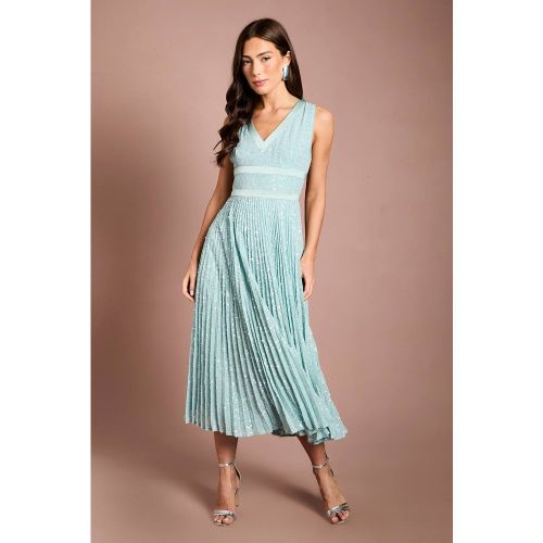 Robe Midi Plissée À Paillettes Et Col En V Muse | Taille 46 - Coast - Modalova