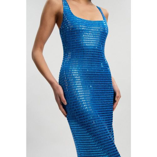 Robe Mi-Longue en Jersey Ornée de Cristaux Premium | Taille Medium - KarenMillen - Modalova