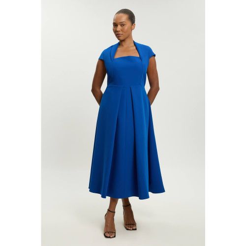 Robe Maxi Grande Taille À Encolure Carrée Ajustée Et Jupe Ample | Taille 20 - KarenMillen - Modalova