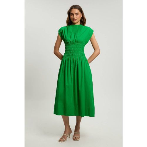 Robe Midi En Popeline De Coton Avec Taille Froncée | Taille 18 - KarenMillen - Modalova
