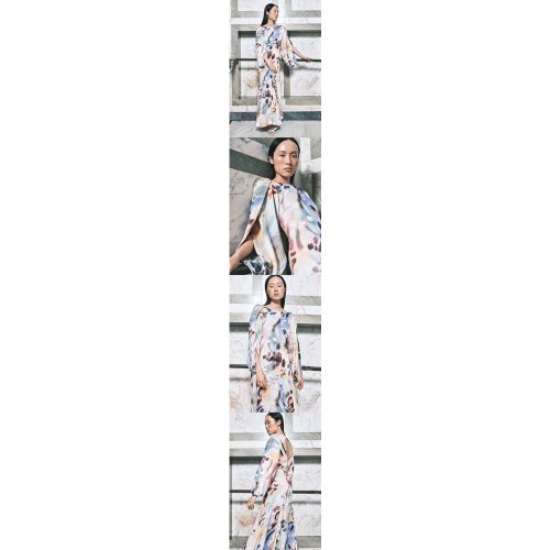 Robe Mi-longue Douce En Viscose Satinée Imprimée | Taille 18 - KarenMillen - Modalova