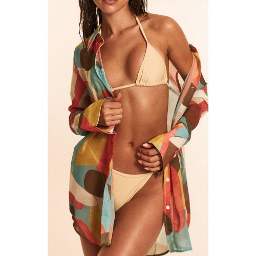 Multi Chemise De Plage Oversize À Imprimé Abstrait | Taille 32 - PrettyLittleThing - Modalova