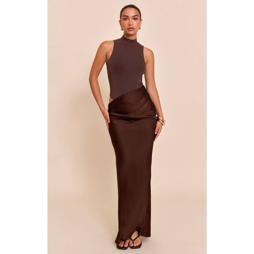 Robe Maxi Jupe Satinée À Empiècement Mesh Racer | Taille 42 - PrettyLittleThing - Modalova