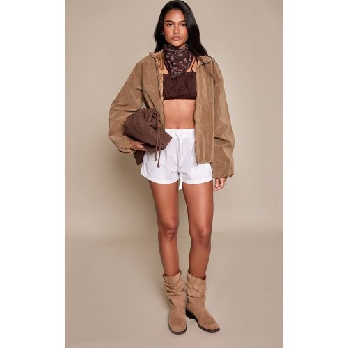 White Short Ample En Coton Avec Cordon De Serrage | Taille 42 - PrettyLittleThing - Modalova