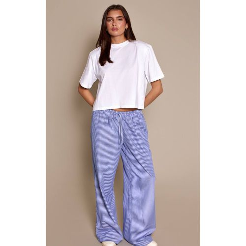Blue Pantalon Large À Cordon Avec Imprimé Rayé | Taille 32 - PrettyLittleThing - Modalova
