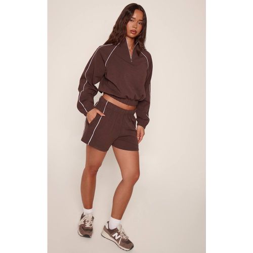 Short Molletonné Interlock Avec Détail De Passepoil | Taille XL - PrettyLittleThing - Modalova