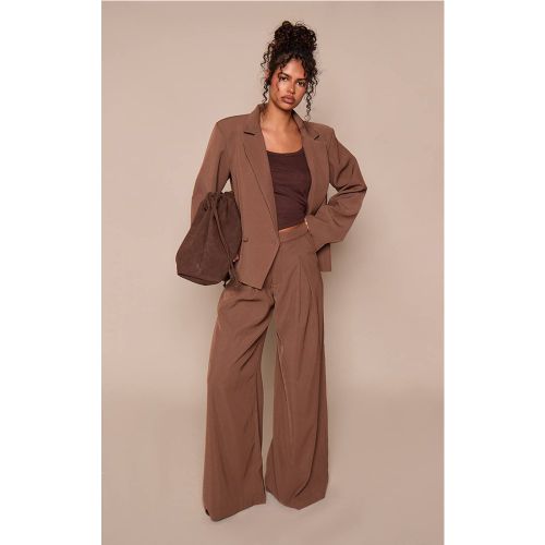 Brown Pantalon Large Plissé Tailleur Champignon Ensemble Coordonné | Taille 42 - PrettyLittleThing - Modalova