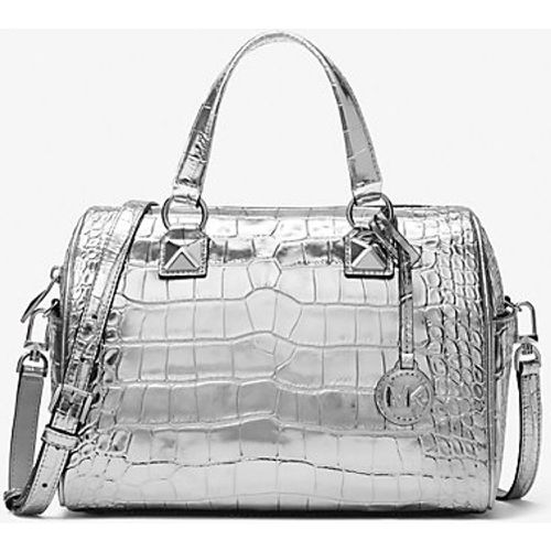 MK Sac Grayson de taille moyenne en cuir effet crocodile en relief métallisé - Michael Kors - MICHAEL Michael Kors - Modalova