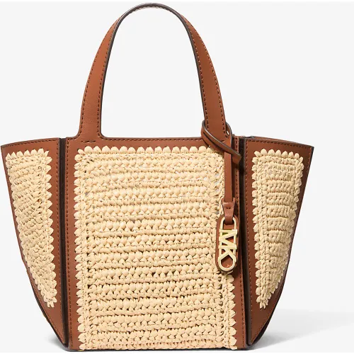 MK Petit cabas Jordi en cuir et en paille crocheté à la main - Michael Kors - MICHAEL Michael Kors - Modalova