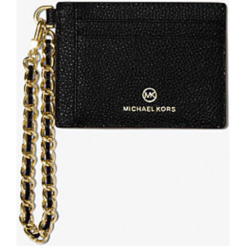 MK Petit porte-cartes en cuir grainé à chaîne - - Michael Kors - MICHAEL Michael Kors - Modalova