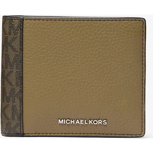 MK Portefeuille compact Hudson en cuir avec logo Signature et porte-monnaie - Michael Kors - Michael Kors Mens - Modalova