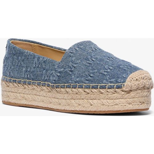 MK Espadrille Lynn en denim avec semelle compensée et logo en relief - Michael Kors - MICHAEL Michael Kors - Modalova