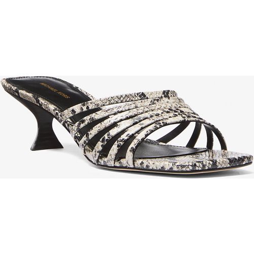 MK Sandale Haisley en cuir effet serpent en relief à petit talon - Michael Kors - MICHAEL Michael Kors - Modalova