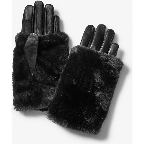 MK Gants 2-en-1 en cuir et fausse fourrure - Michael Kors - MICHAEL Michael Kors - Modalova