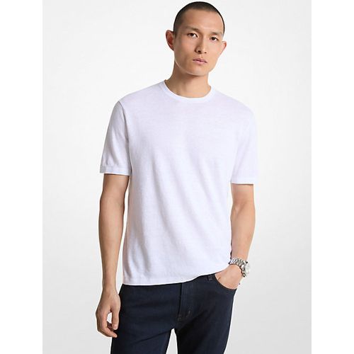 MK T-shirt en mélange de lin - Michael Kors - Michael Kors Mens - Modalova