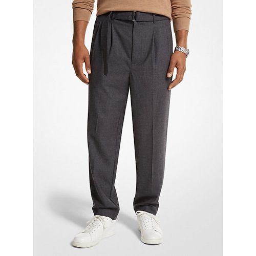 MK Pantalon à ceinture en flanelle de laine extensible - Michael Kors - Michael Kors Mens - Modalova