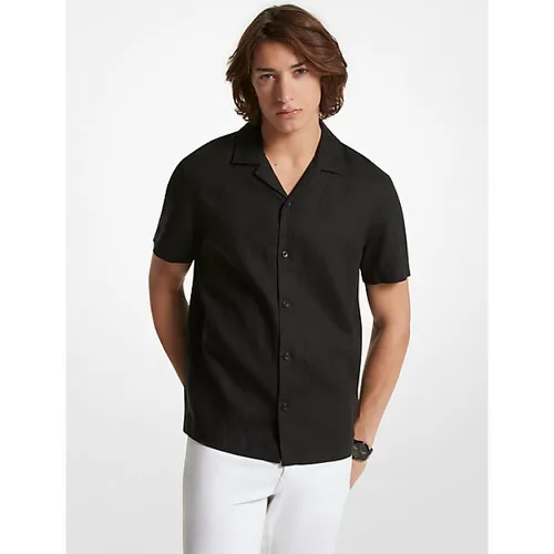 MK Chemise en lin à col cubain à coupe décontractée - Michael Kors - Michael Kors Mens - Modalova