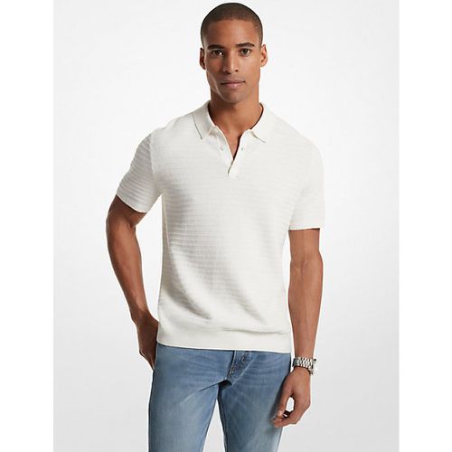 MK Polo en coton et soie à rayures nervurées - - Michael Kors - Michael Kors Mens - Modalova