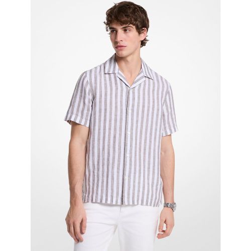 MK Chemise rayée en mélange de lin et coton - Michael Kors - Michael Kors Mens - Modalova