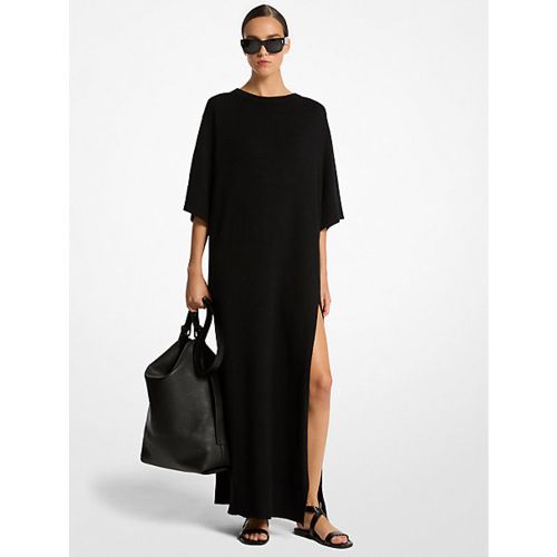 MK Caftan fendu en cachemire et en lin - Michael Kors - MICHAEL KORS COLLECTION - Modalova