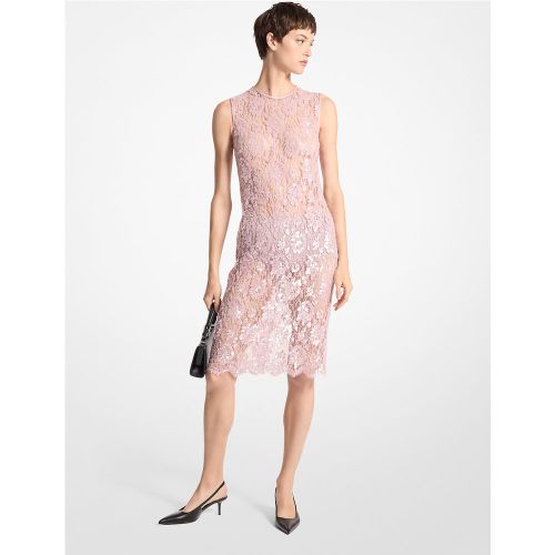 MK Robe droite en dentelle brodée à la main avec motifs floraux et à sequins - Michael Kors - MICHAEL KORS COLLECTION - Modalova