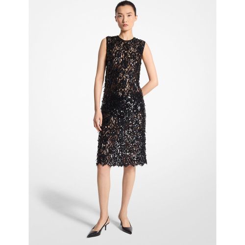MK Robe fourreau en dentelle brodée à la main avec motifs floraux et sequins - Michael Kors - MICHAEL KORS COLLECTION - Modalova