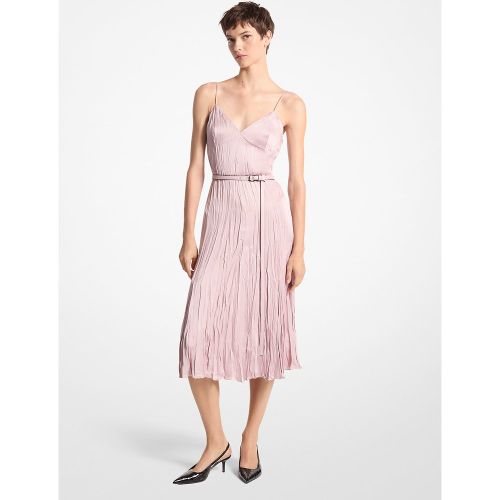 MK Robe à bretelles en satin charmeuse froissé - Michael Kors - MICHAEL KORS COLLECTION - Modalova