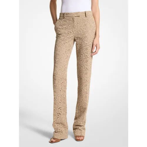MK Pantalon droit Carolyn en dentelle fleurie - Michael Kors - MICHAEL KORS COLLECTION - Modalova