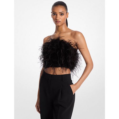 MK Bustier en crêpe orné de plumes - Michael Kors - MICHAEL Michael Kors - Modalova