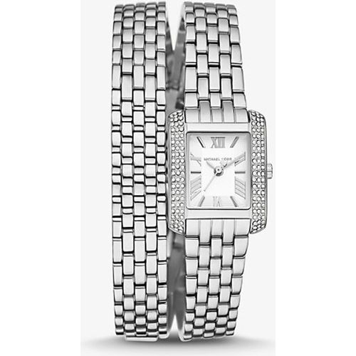 MK Petite montre Emery ée à bracelet double avec pierres pavées - Michael Kors - Modalova